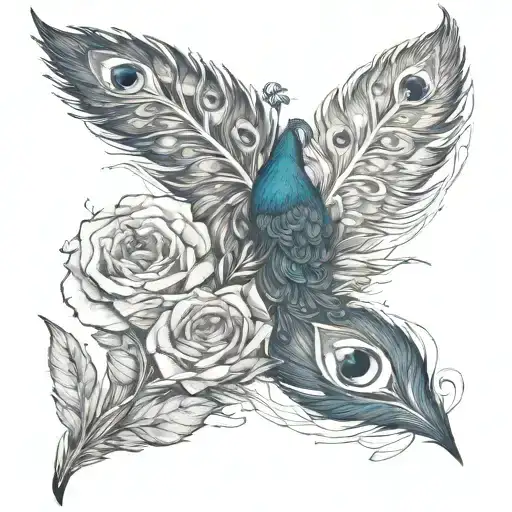 Peacock Roses Intertwined