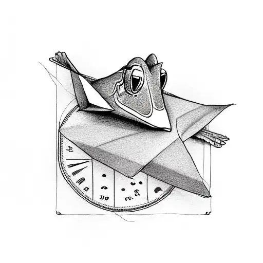 Paper Airplane With Frog On Top