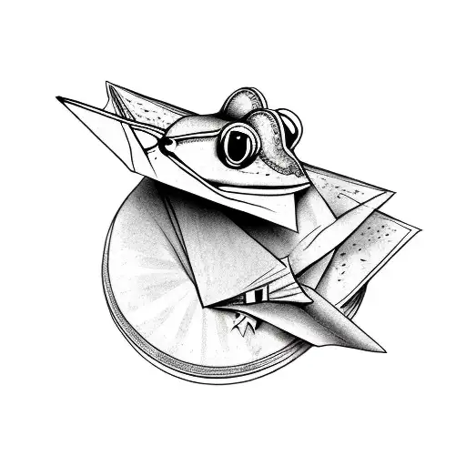 Paper Airplane With Frog On Top