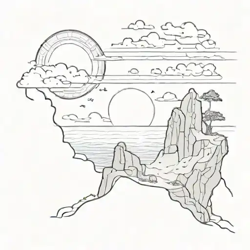 2 Suns And A Cliff Overlooking The Ocean