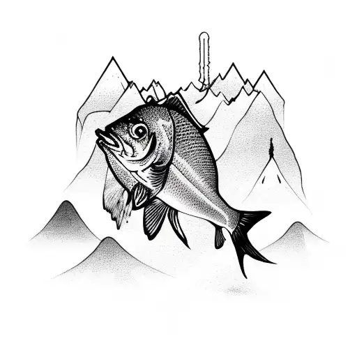 Fish With Mountains And Rivers In It
