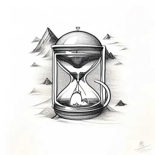 Hourglass With A Cross Inside It Turning Into Sand