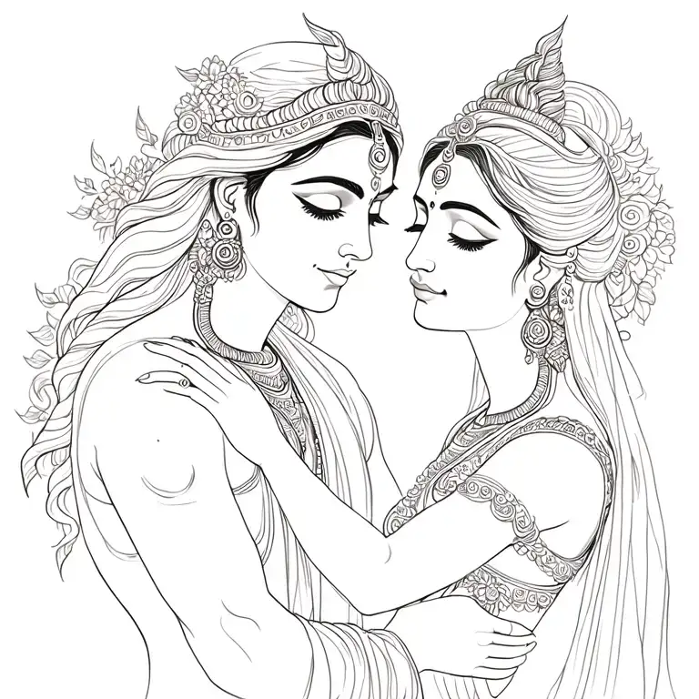 Shiva Parvati Romantic Hug