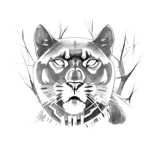 Black Panther Laying On A Tree Branch