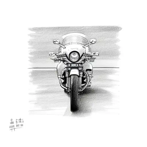 A Detailed Sketch Of A Motorcycle And A Car In A Minimalist Style