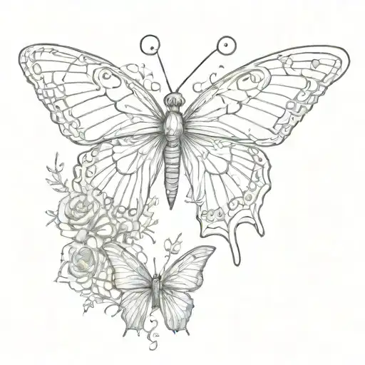 Sketch Butterfly With Skeleton