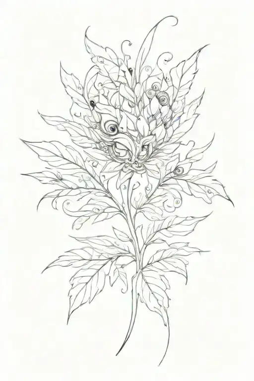 Wispy Plant With Eyes In The Form