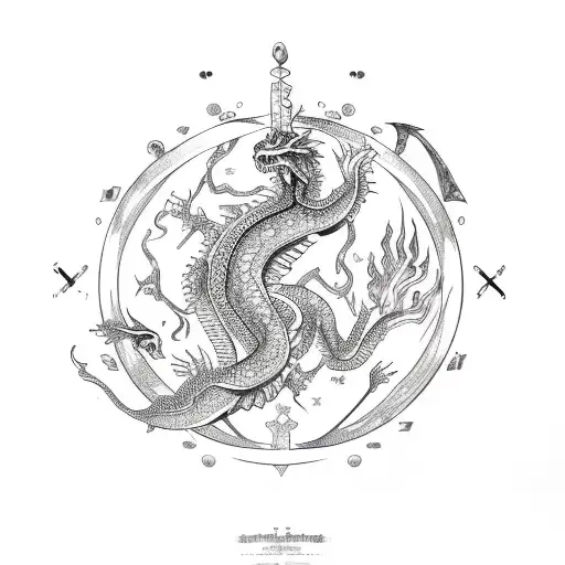 Zodiac Aquarius With Water Dragon
