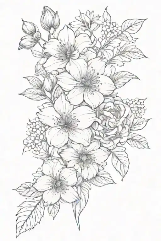 Bouquet Of April August And November Birth Flowers