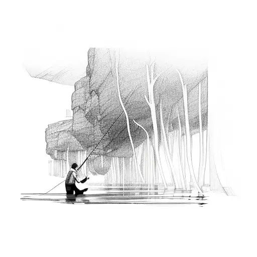 Man Fishing Long Line