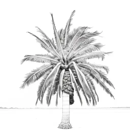 Palm Tree With Dreadlock Hair Instead Of Its Leaves