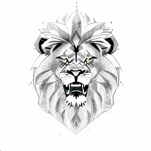 Lion Worrior With Muscular Body With Celebration Pose Raising Sword In Hand