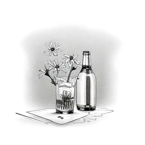 A Bartender Pouring A Drink With Texas Wildflowers Growing Out Of The Glass