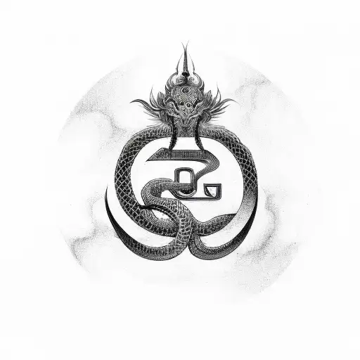 Ohm Symbol Inside A Dragon