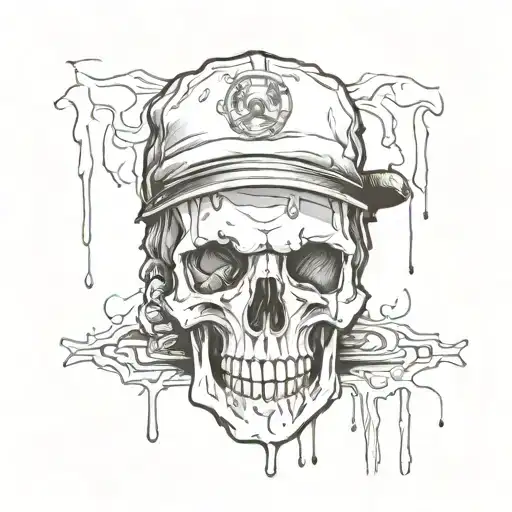 Skull With Cap And Eye Drip