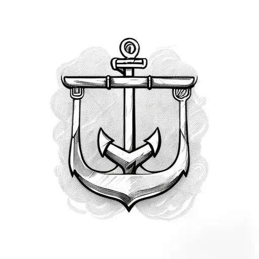 Anchor Connected With A Fork & Knife