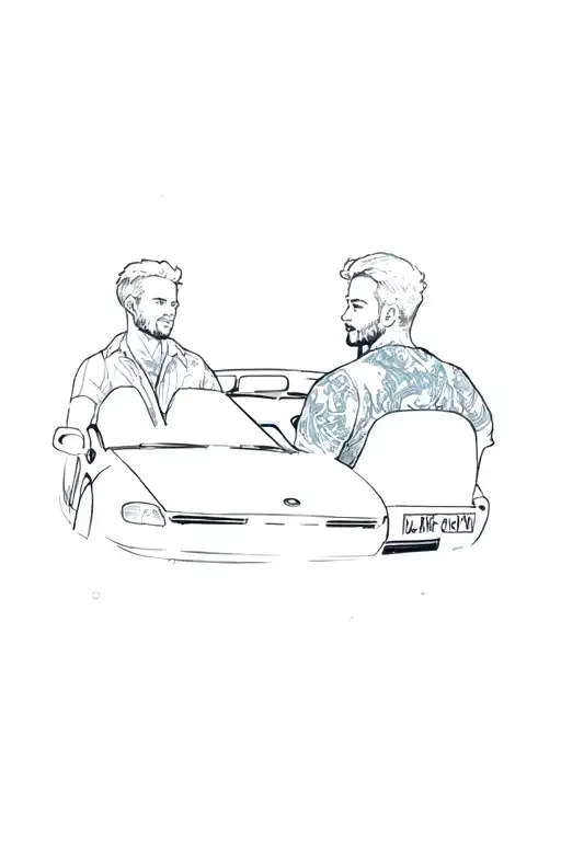 Two Men Sitting In A Car