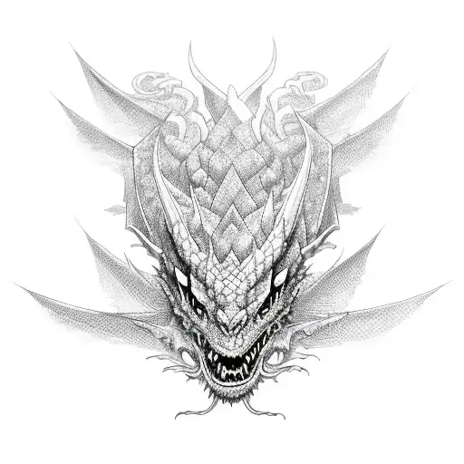 Green Dragon With Black With White Checkered Design