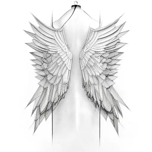 Line Patterns On The Chest In The Form Of Wings