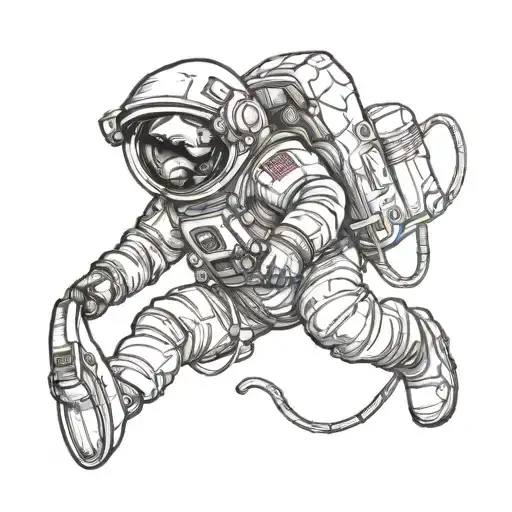 Astronaut Flying A Banana Into Space