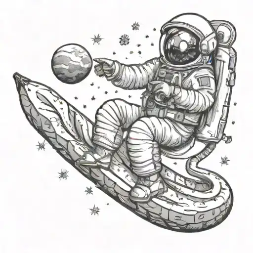 Cosmonaut Riding A Banana Into Space