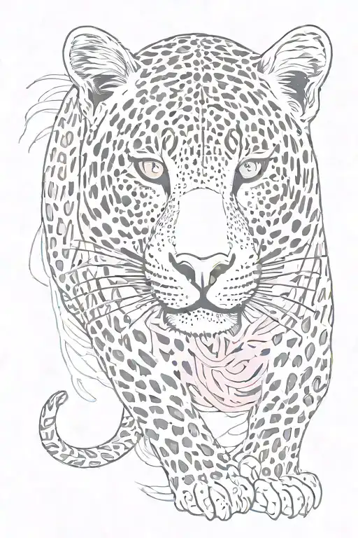 Pink Line Work Leopard Full Body For Ribs Zone