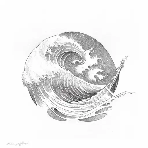 Ocean Wave Initials I H F