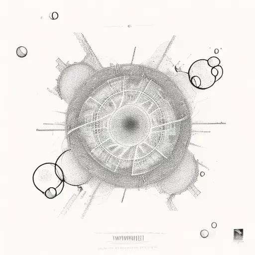 Abstract Representation Of The Water Cycle With Molecules And Nature Elements