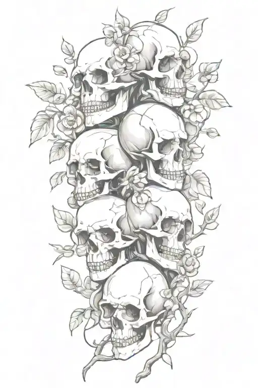 Skulls On A Branch Like Flowers Growing