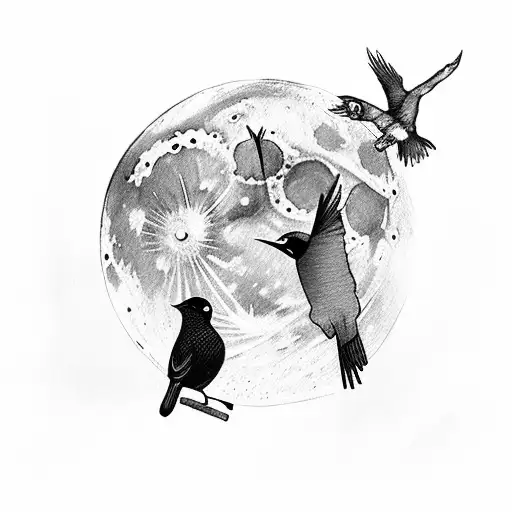Moon With Bird