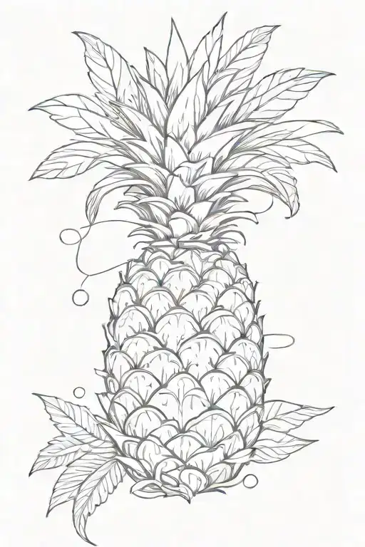 Pineapple With Ocean Sunset