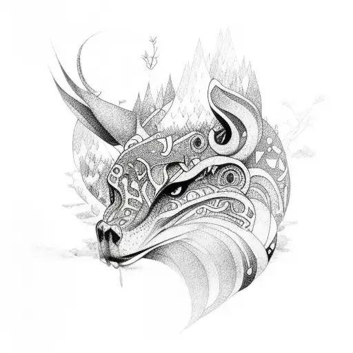 Nordic Nature Inspired Sleeve On Right Arm