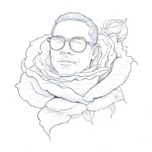 A Man Wearing Sunglasses On Top Of A Rose