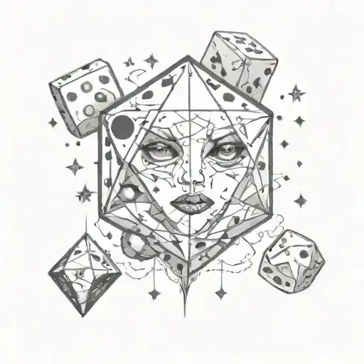 Stars And Dice With Face One Eye
