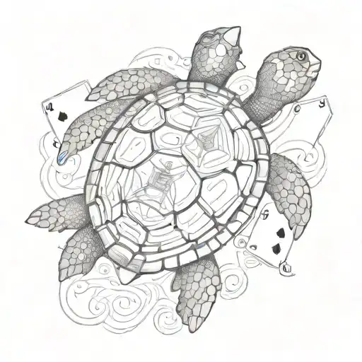 Turtle Play Cards Being Shuffled