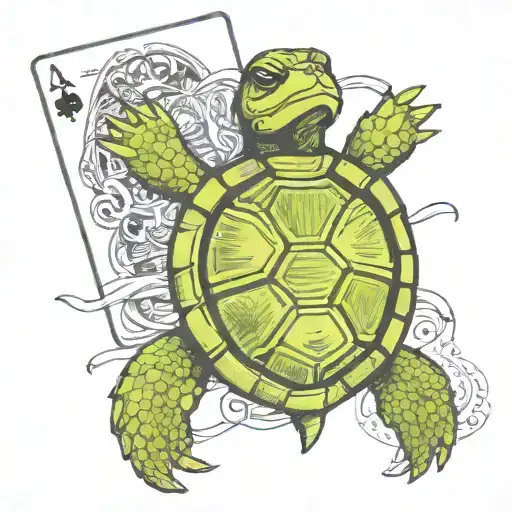 Turtle Play Cards Being Shuffled