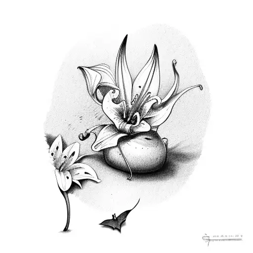 Bat With A Lily