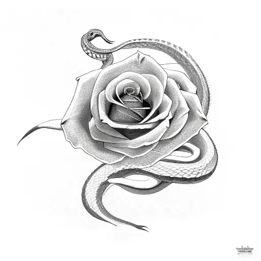 Big Snake With Rose