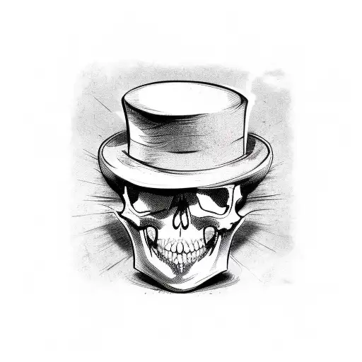 Skull Dancing With Top Hat And Cane