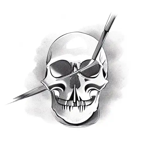 Skull And Its Mounth Is A Vintage Microphone