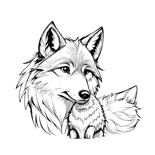 Wolf And Baby Wolf Cute