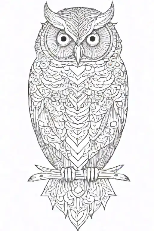 Owl Perched In Mountains