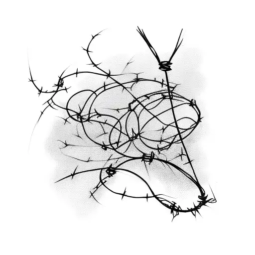 Vines And Barbed Wire Black Ink
