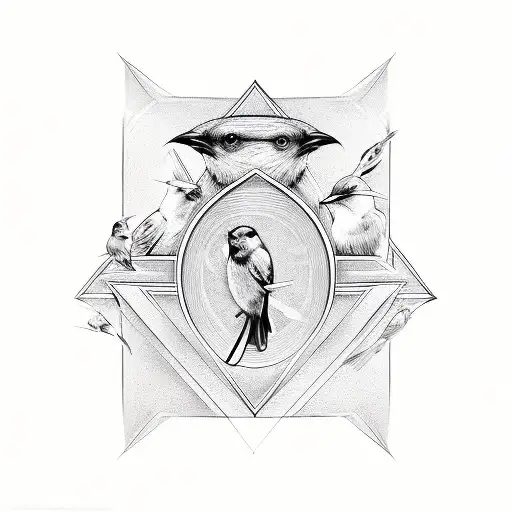 Motherhood Symbol With Birds And Names Tristan And Kai