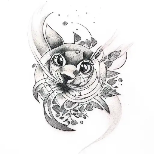 A Tattoo Featuring A Mix Of Different Plant And Animal Species In A Cohesive Design