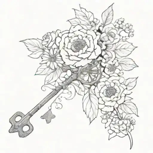 Florals And Skeleton Key