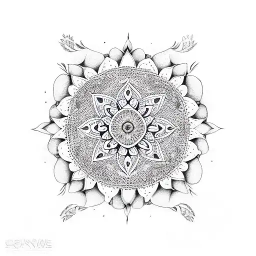A Mandala Design Featuring Different Types Of Flowers And Animals