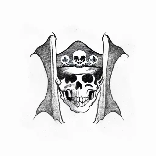 Pirate Flag Holded By A Man