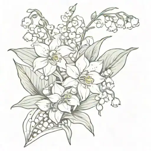 Lily Of The Valley And Narcissus Bouquet