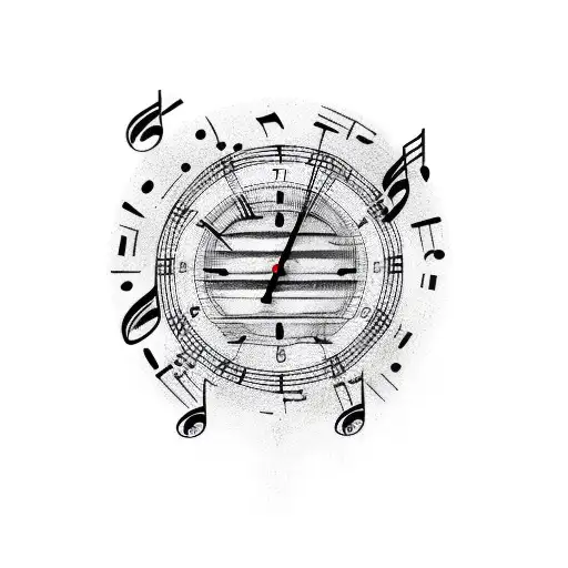 Music Notes Clock Bird